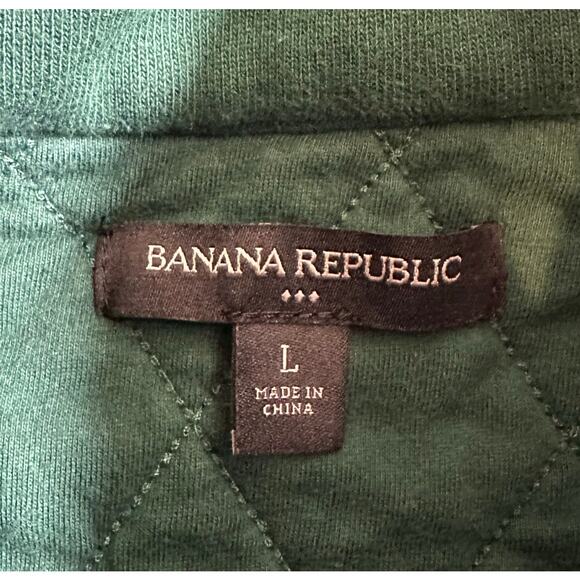 Banana Republic Men’s Quilted Mock Neck Elbow Patch Sweater Green Large Classic - Picture 8 of 10